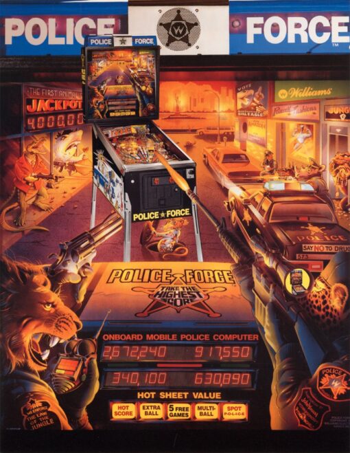 police force pinball machine