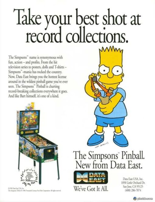 simpsons pinball machine by data east